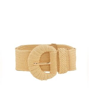 Straw Woven Elastic Buckle Belt